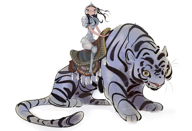 Tiger rider · original 2D art