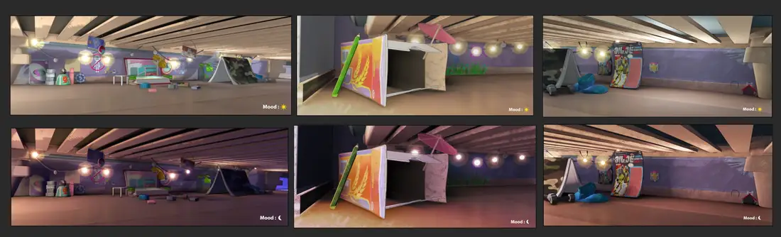 Mood tests under the sofa: day and night